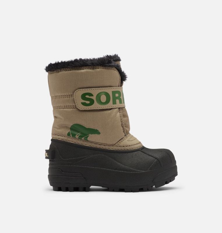 Kids Snow Boots Khaki/Black - Sorel Toddler Commander™ - 704-SFXDUC